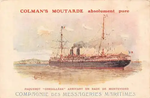 Uruguay Montevideo Paquebot Cordillere Colmans Senf Werbepostkarte