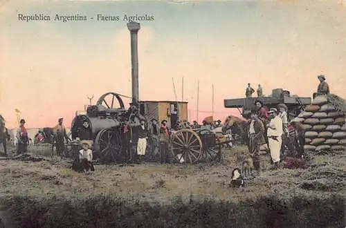 Argentinien Faenas Agricolas 1917 Thrasher Vintage Postkarte