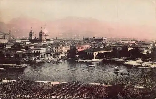 Brasilien Panorama da Cidade do Rio Candelaria 1912 Echtfoto Vintage Postkarte
