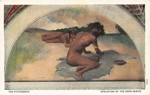 Wandbild von John W Alexander Library Congress Washington DC Pictograph Postkarte