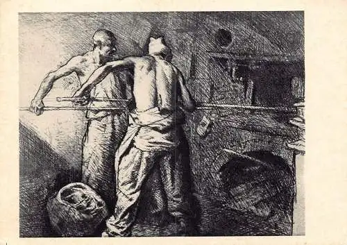 Russia Ofort Bäckerei Kunst Gemälde von Frank Brangwin Vintage Postkarte