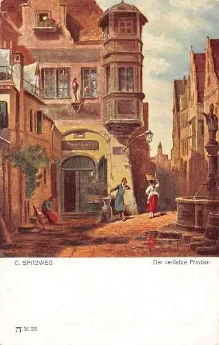 Der Verliebte Provisor Universal Gallery Art by C Spitzweg Vintage Postkarte
