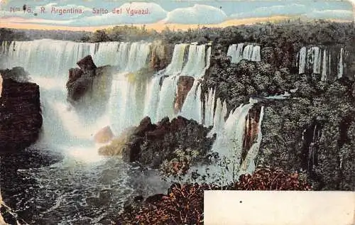 L035 Argentinien 1908 Yguazu Wasserfall Postkarte