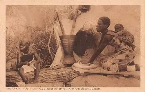 L034 Deutschland Afrikanisches Museum Vintage Postkarte