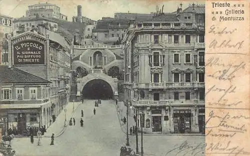 L035 Italien Triest Galleria di Montuzza Geschäfte Vintage Postkarte