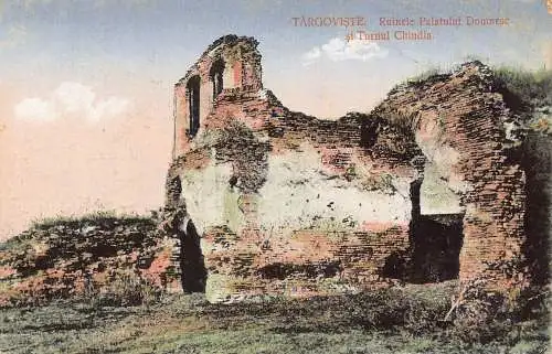L034 Rumänien Targoviste Chindia Turmfeld Vintage Postkarte