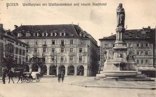 L035 Italien Bozen Bozen 1913 Hotel Europa Reisebus Vintage Postkarte