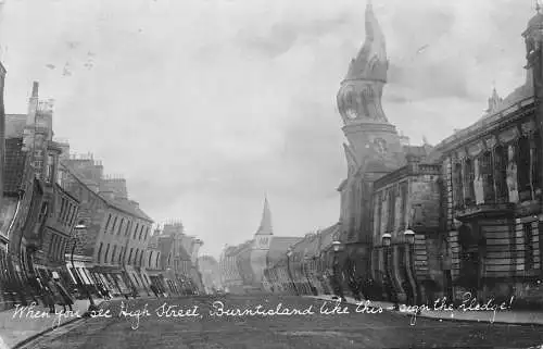 L033 Schottland 1914 wenn man High Street wie dieses Schild sieht die Pfandpostkarte