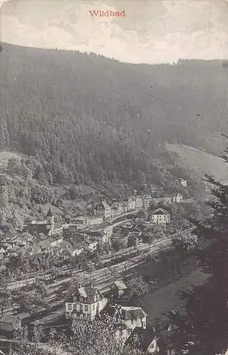 L217 Deutschland 1908 Wilbad Panoramablick Vintage Postkarte