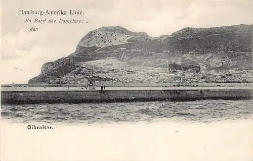 L034 Gibraltar Hamburg-America Line Vintage Postkarte