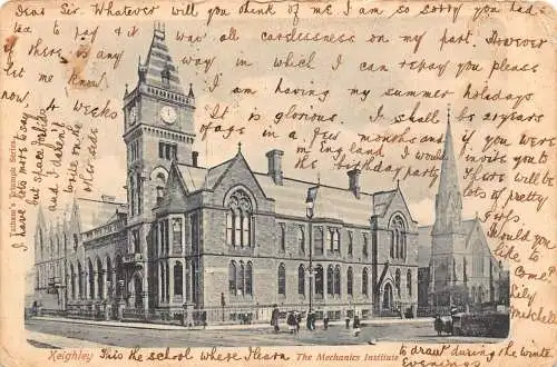 L035 Großbritannien Keighley The Mechanics Institute 1903 Vintage Postkarte