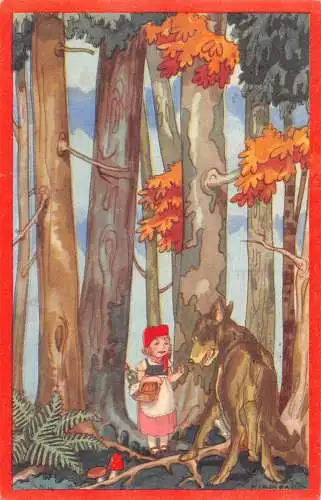 B085 Märchen Rotkäppchen Rotkaeppich Fantasy 1942 Postkarte