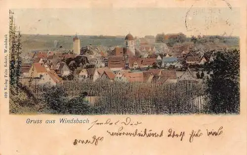 L035 Deutschland 1901 Gruss aus Windsbach Litho Vintage Postkarte