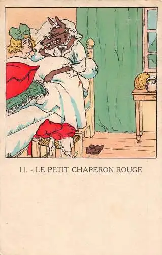 B085 Fantasy Märchen Rotkäppchen Le Petit Chaperon Rouge Postkarte