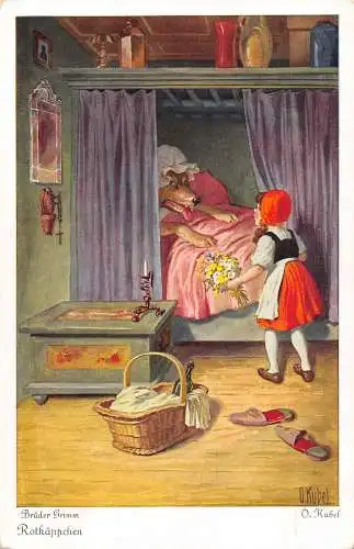 B085 Fantasy Rotkäppchen Caperucita Roja Rotkaeppich Postkarte