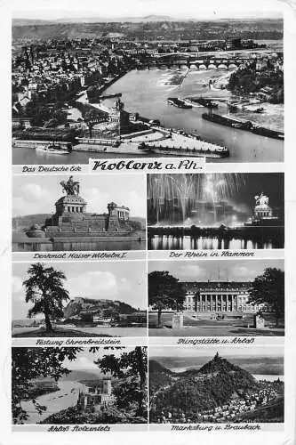 L160 Deutschland 1934 Koblenz a.Rh. touristenattraktionen vintage postkarte