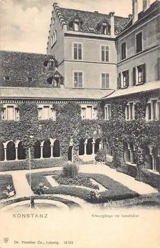 L160 Deutschland KONSTANZ Kreuzgaenge im Inselhôtel Vintage Postkarte