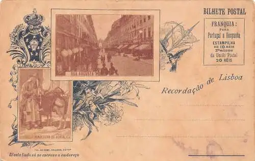 Portugal Recordacao de Lisboa frühe alte Postkarte