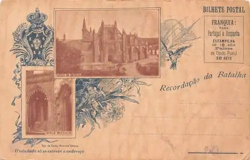 Portugal Recordacao de Batalha frühe alte Postkarte