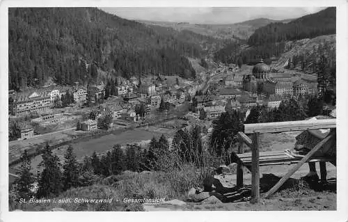 B089 Deutschland St Blasien i suedl Schwarzwald Gesamtansicht RPPC Vintage Postkarte