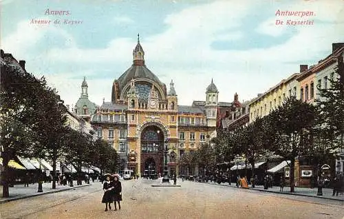 B089 Belgien 1916 Feldpostkarte Anvers Antwerpen Avenue de Keyser 1. Weltkrieg