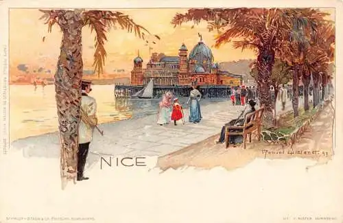 Frankreich Schöne Wielandt Litho Vintage Postkarte