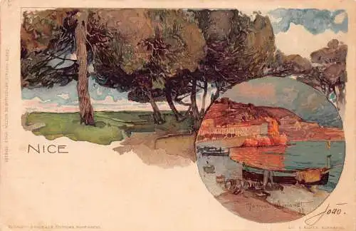 Frankreich Schöne Wielandt Litho Vintage Postkarte