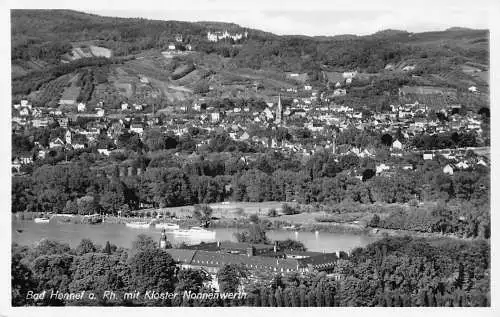 B090 Deutschland Bad Honnefa Rh mit Kloster Nonnenwerth RPPC Postkarte