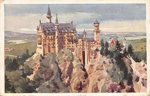 B090 Deutschland 1917 Schloss Schloss Neuschwanstein 1. Weltkrieg Feldpostkarte