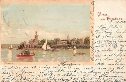Deutschland Gruss aus Hamburg 1900 Litho Vintage Postkarte