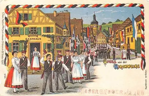 Deutschland Gruss von der Kirchweihe studentika Postkarte