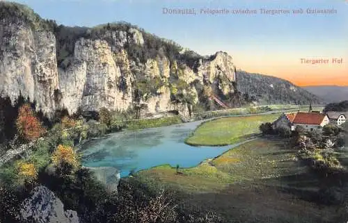 B090 Deutschland Donautal Felspartie zwischen Tiergarten Gutenstein Vintage Postkarte