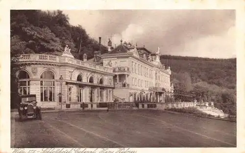 B091 Austria Wien Wien Schlosshotel Hotel Auto RPPC Oldtimer Postkarte