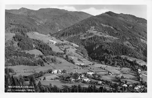 B091 Österreich Wagrain Kirchboden mit Grieskareck RPPC Postkarte