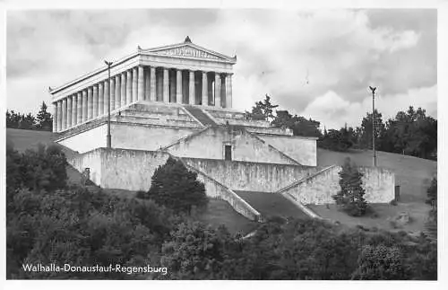 B091 Deutschland Walhalla Donaustauf Regensburg RPPC Vintage Postkarte