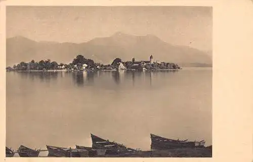 B091 Deutschland Fraueninsel im Chiemsee Inselsee Vintage Postkarte