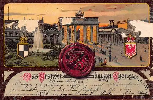 Deutschland Berlin Das Brandenburger Thor 1899 Vintage Postkarte