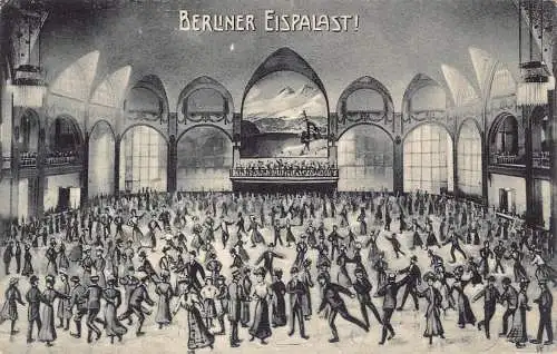 Deutschland Berlin 1908 Berliner Eispalast Eispalast Schlittschuhlaufen Vintage Postkarte