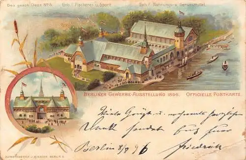 Deutschland Berlin 1896 Messe offizielle alte Postkarte