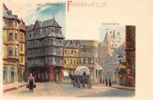 Deutschland Frankfurt am Main Litho Vintage Postkarte