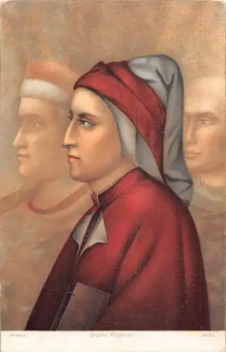 Kunst 1921 Porträt von Dante Alighieri von Giotto Firenze Florenz Postkarte