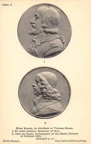 British Museum Medaillen John Hotham und John de Reede Botschafter Postkarte