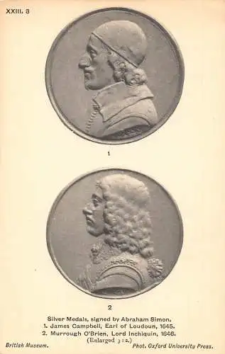 British Museum Medaillen James Campbell Earl und Murrough O'Brien Lord Postkarte
