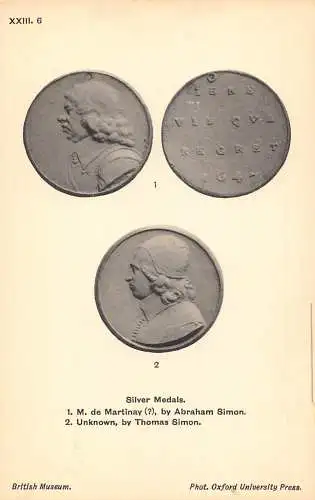 British Museum Medals M de Martinay von Abraham und Thomas Simon Postkarte