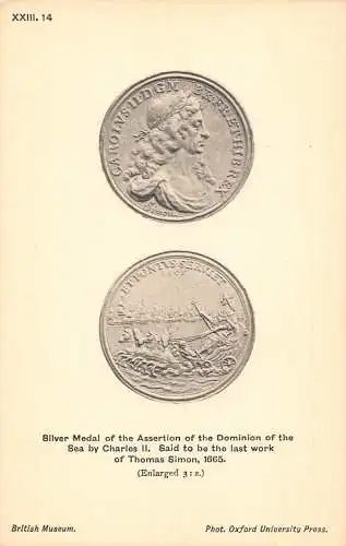 British Museum Medals Behauptung der Herrschaft über das Meer von Karl II Postkarte
