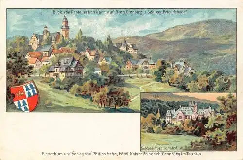 Deutschland Gruss aus Cronberg i Taunus Litho Vintage Postkarte