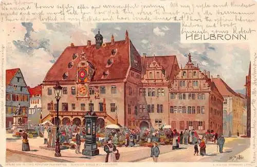 Deutschland Gruss aus Heilbronn 1907 Litho Vintage Postkarte