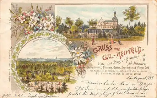 Deutschland Gruss aus Gr-Heimfeld 1899 Litho Vintage Postkarte