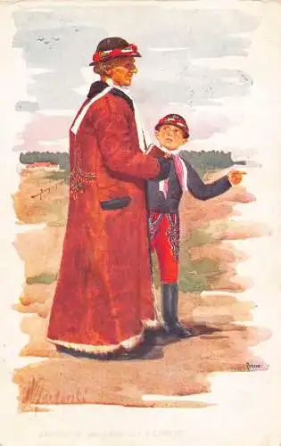 Ethnischer Slowakischer Schäferhund 1918 in Tracht aus Postorna Postkarte