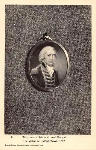 Edinburgh Castle Museum Miniatur Admiral Lord Duncan RPPC Postkarte